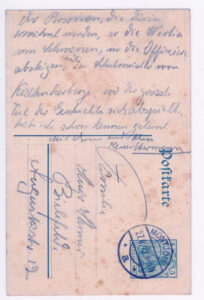 A postcard, with fountain pen in old handwriting, from 1912